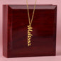 montana name neclace down
