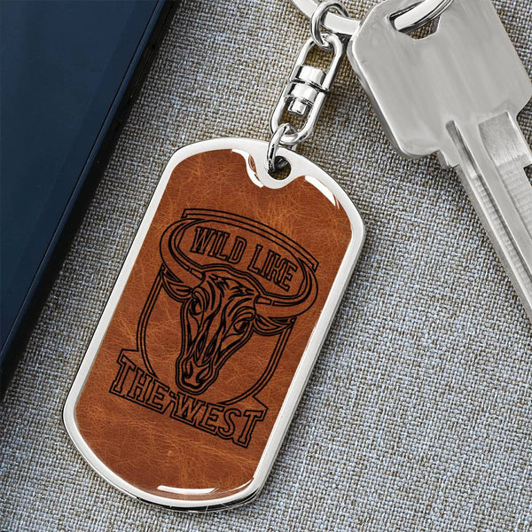 Dog Tag with Swivel Keychain wild west