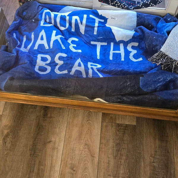 Don’t Wake the Bear Hooded Sherpa Fleece Blanket