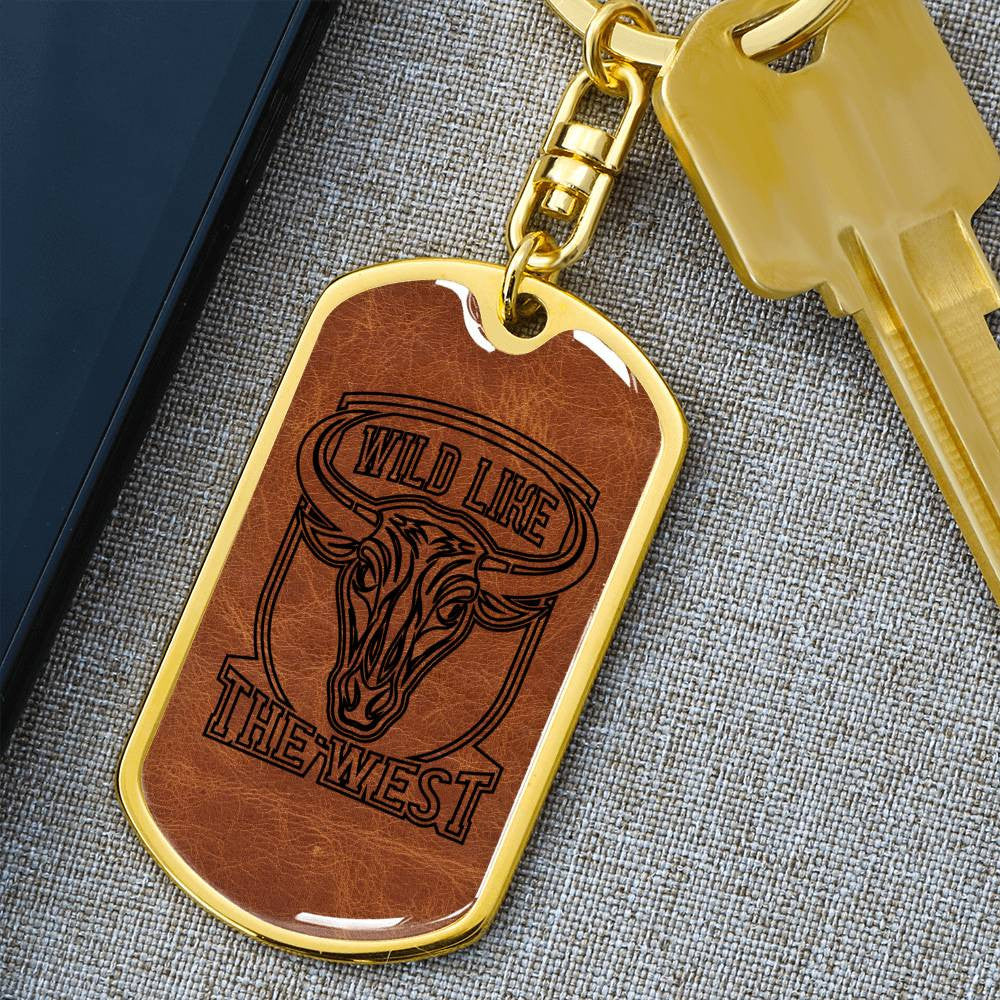 Dog Tag with Swivel Keychain wild west