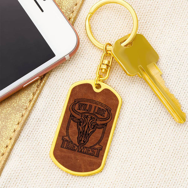 Dog Tag with Swivel Keychain wild west