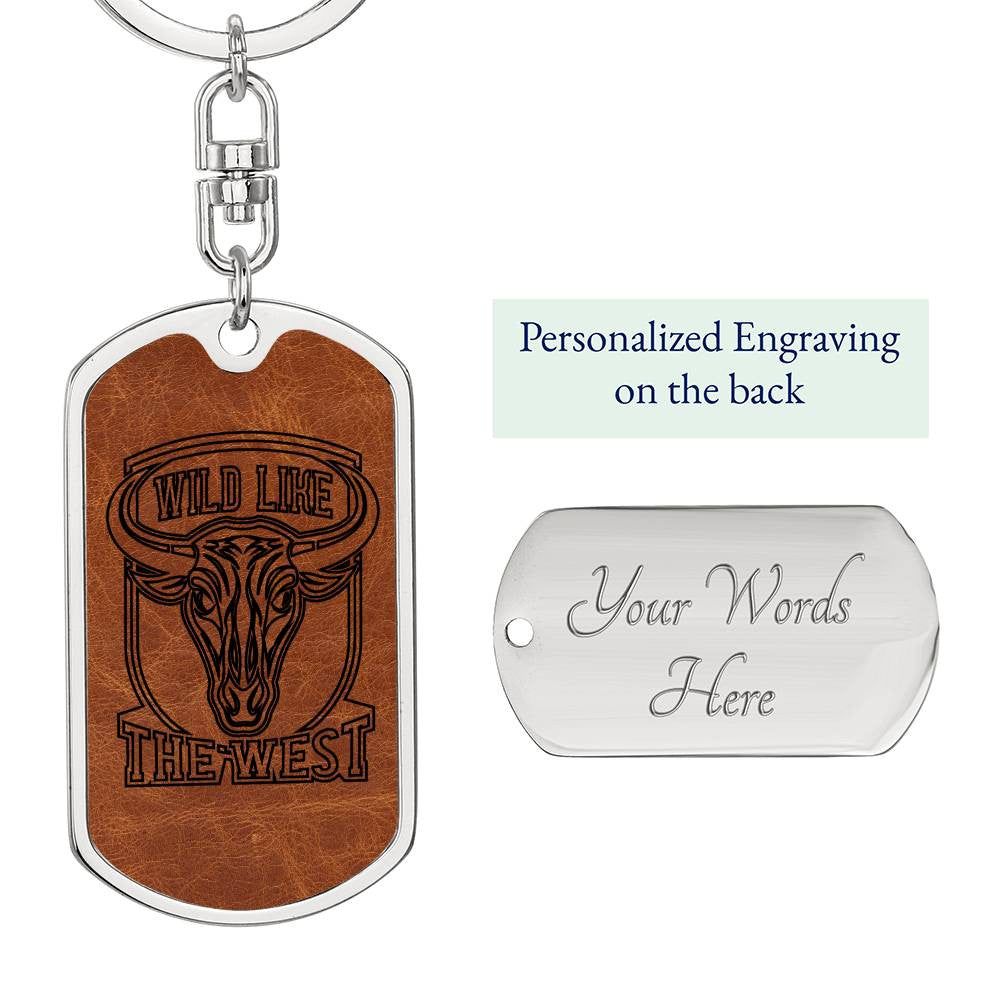 Dog Tag with Swivel Keychain wild west