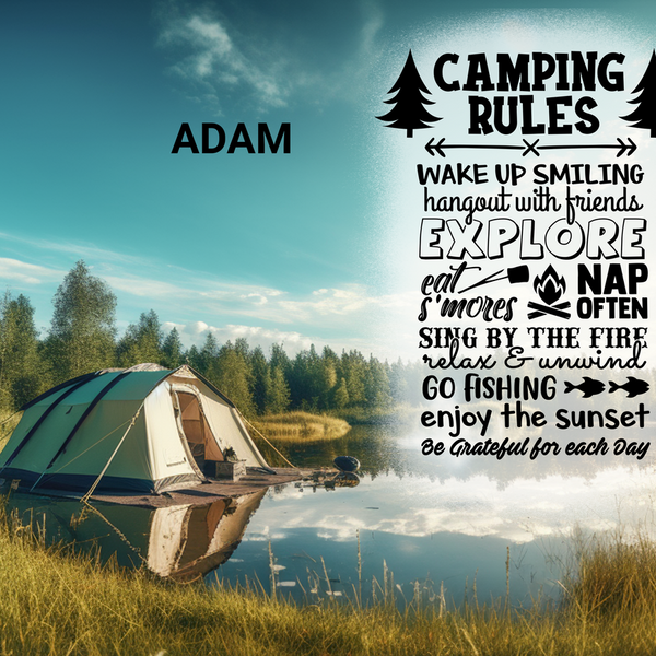 Camping Rules Personalized 20oz Skinny Tumbler