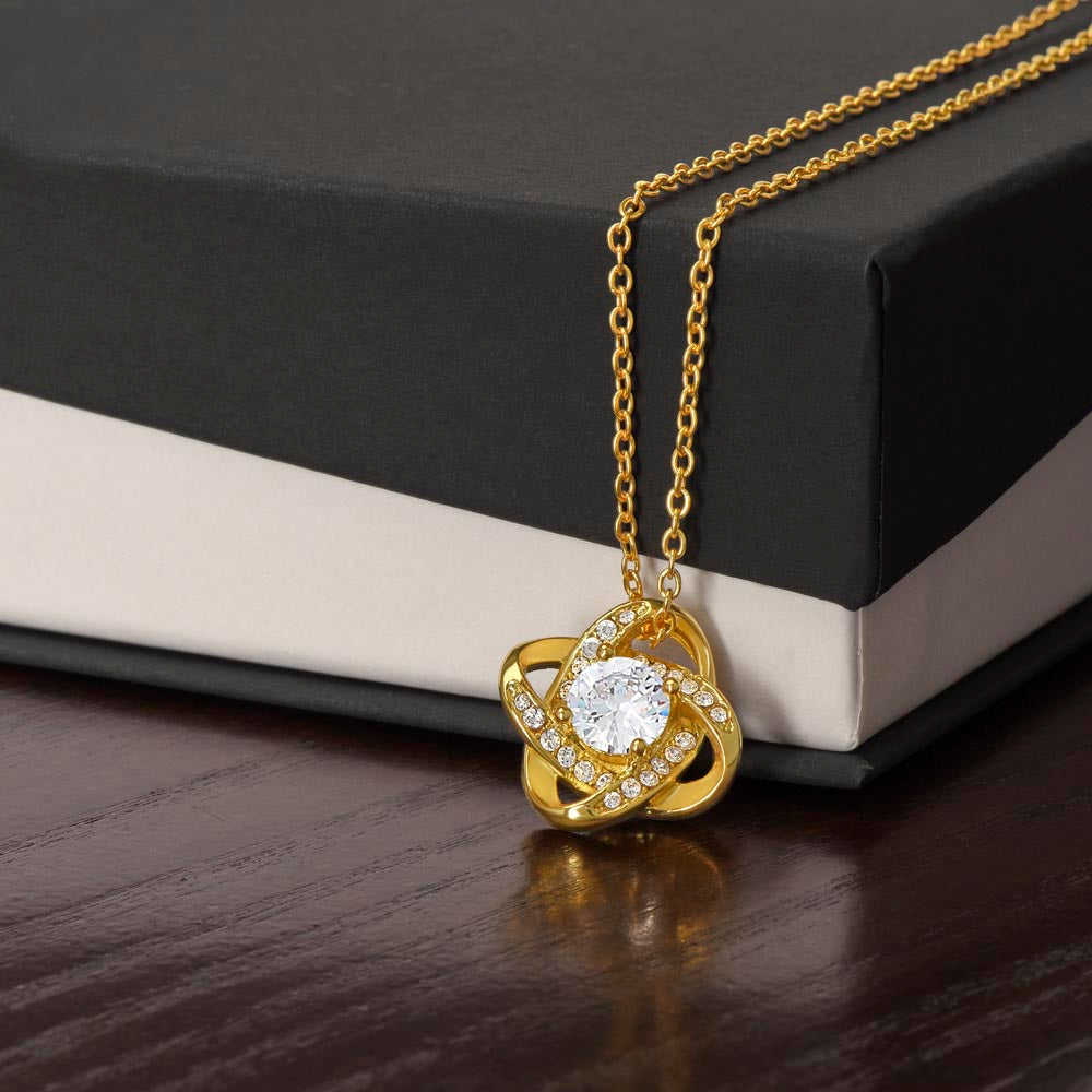 To My Beautiful Daughter – “Unbreakable Bond” Love Knot Necklace Gift Box Set