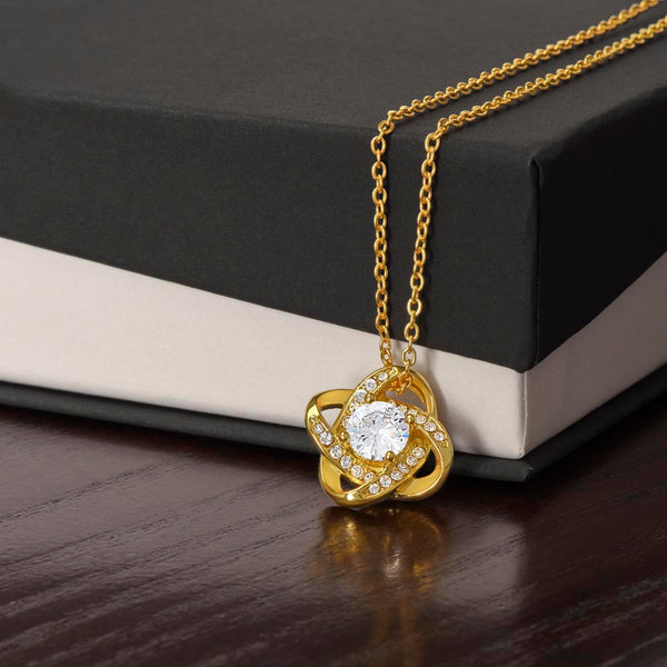 To My Beautiful Daughter – “Unbreakable Bond” Love Knot Necklace Gift Box Set