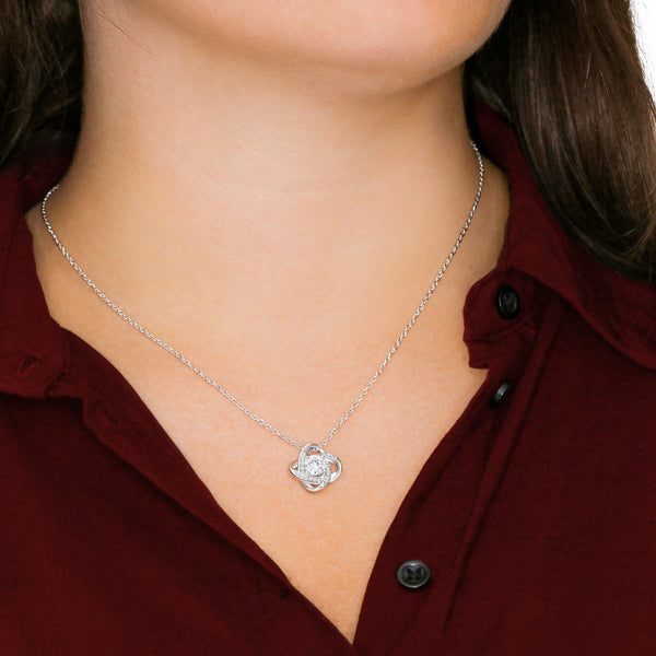 To My Beautiful Daughter – “Unbreakable Bond” Love Knot Necklace Gift Box Set