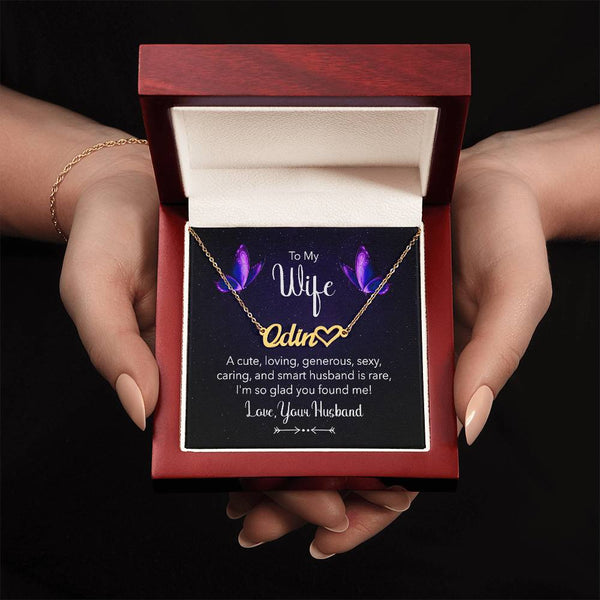 Montana Heart-Inspired Wife Necklace with Custom Name & Loving Message Card