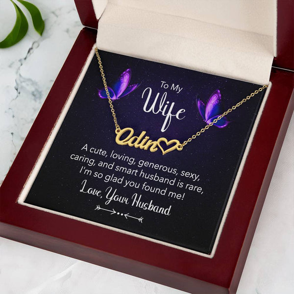 Montana Heart-Inspired Wife Necklace with Custom Name & Loving Message Card