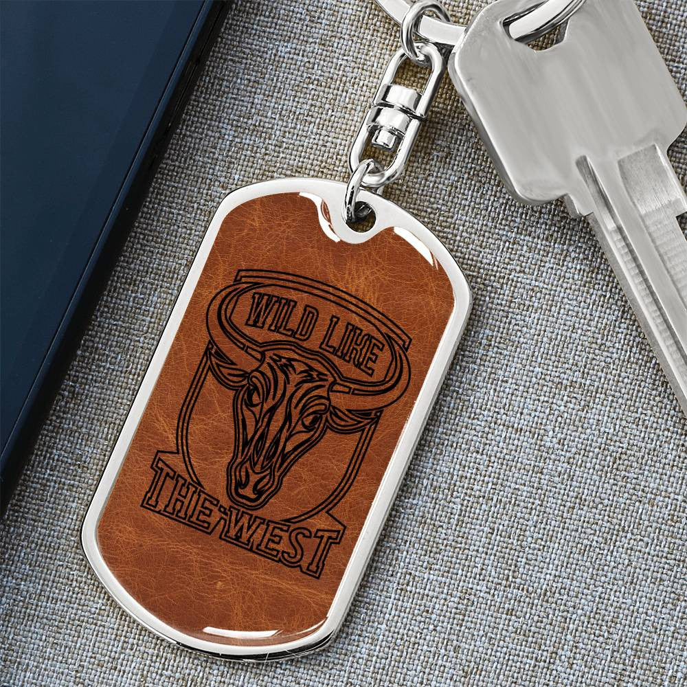 Dog Tag with Swivel Keychain wild west