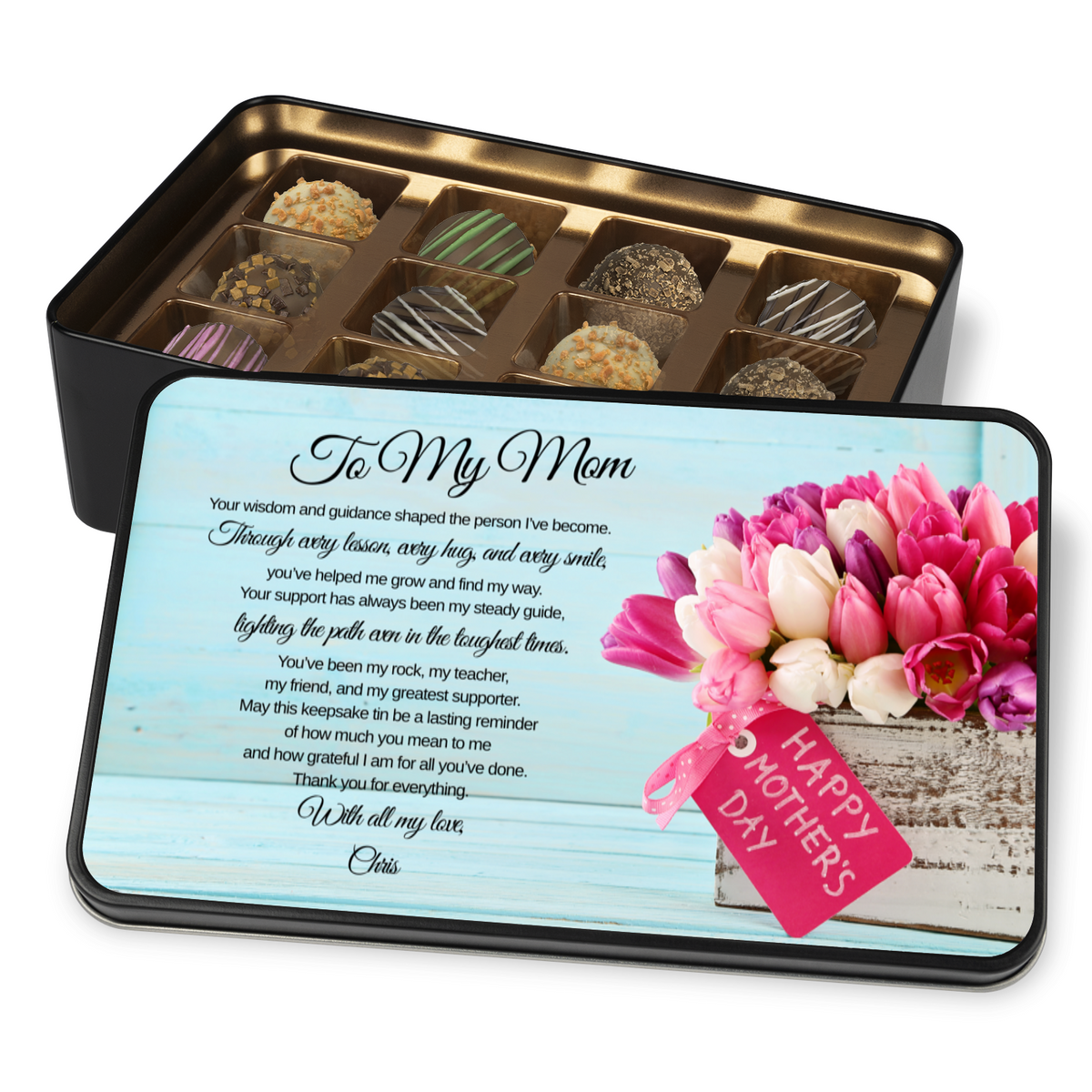 Keepsake Tin of 12 Handmade Chocolates
